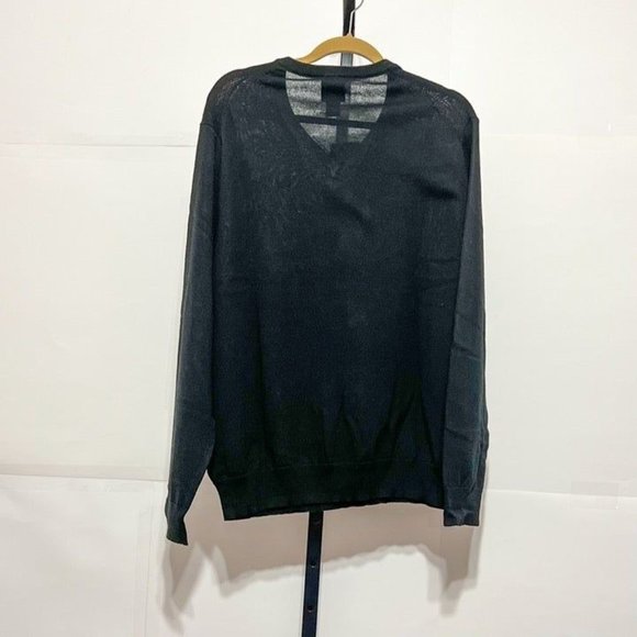 Jos A Bank NWT Sz XL Black Traveler Collection Merino Wool V-Neck Sweater - Picture 4 of 5